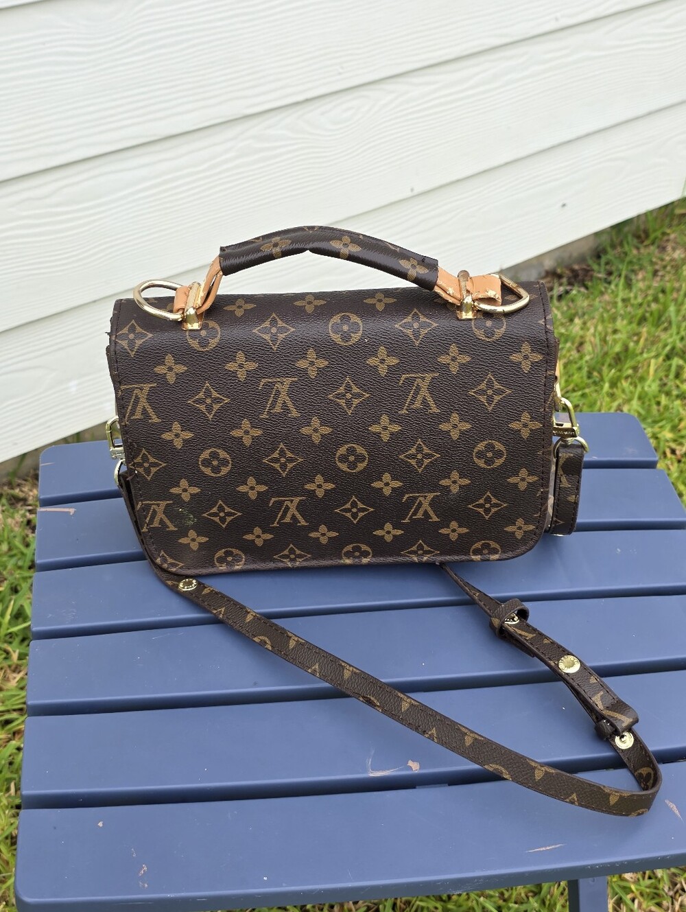 Louis Vuitton Monogram Louise East West Crossbody Shoulder Bag LV Lock Brown - Picture 10 of 15